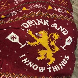 Game of Thrones sweater Tyrion Lannister Ugly Christmas HBO GOT funny drink wine